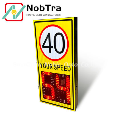 Weatherproof IP 54 Radar Feedback Sign Solar Featuring Radar Working Frequency 24.125GHZ and Speed Limit 1 to 99kmh for Road Speed Control