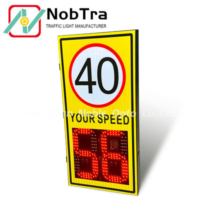 40C To 70C 2 digits Solar Powered Radar Speed Feedback Sign Featuring Solar 12V Or AC 220V Power Source For Road Safety